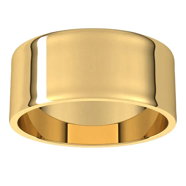 10K Yellow Gold Flat Ultra-Light Wedding Band, 8 mm Wide