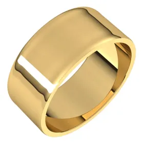 10K Yellow Gold Flat Ultra-Light Wedding Band, 8 mm Wide