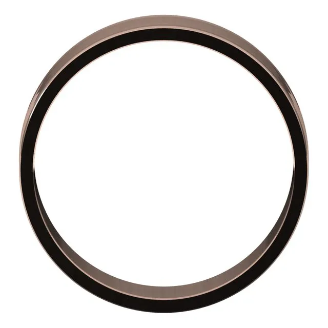 14K Rose Gold Flat Ultra-Light Wedding Band, 6 mm Wide