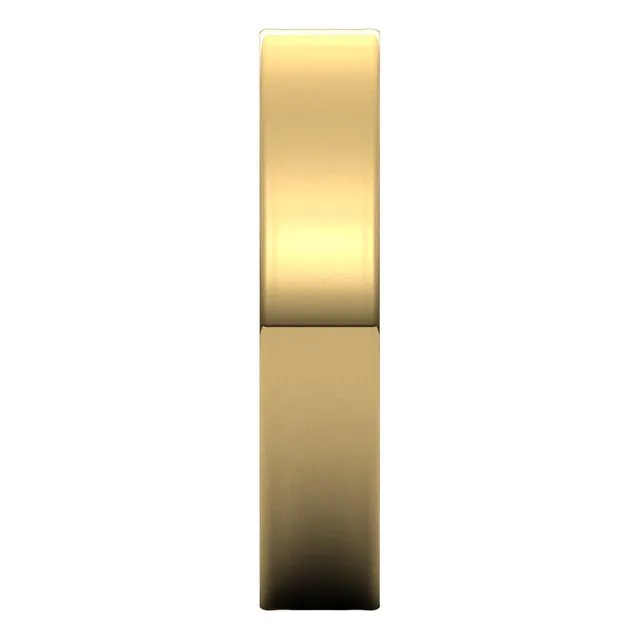 14K Yellow Gold Flat Ultra-Light Wedding Band, 4 mm Wide