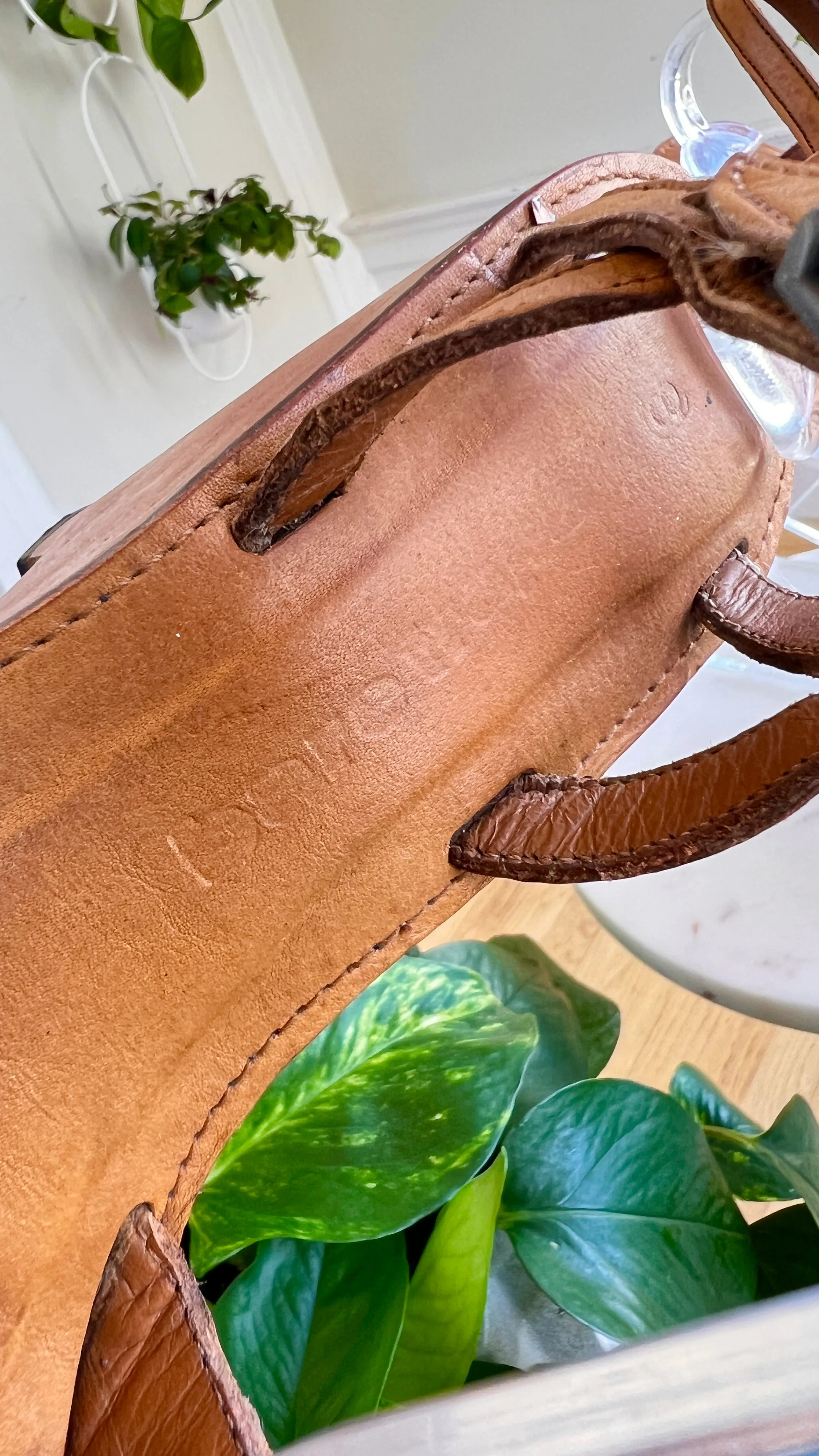 1970s Leather & Wood Platform Sandals | size US 8