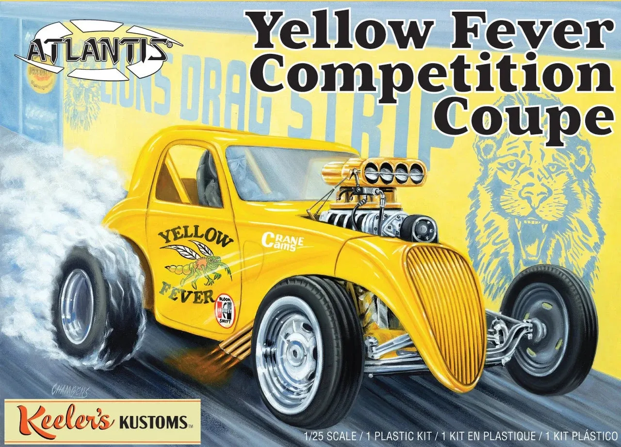 Atlantis Models Keeler's Kustoms Yellow Fever Competition Coupe 1:25 13101 Plastic Model Kit