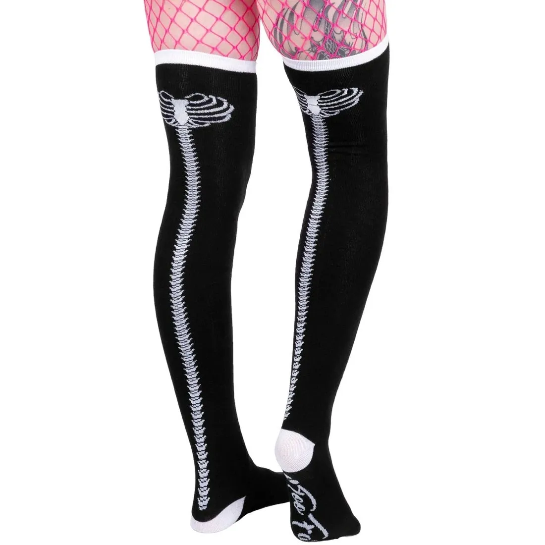 Heartbone Spine Thigh High Socks