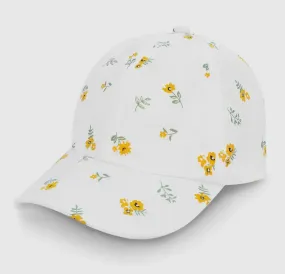 Kids Cotton Baseball Caps | Yellow Flower 6-24months