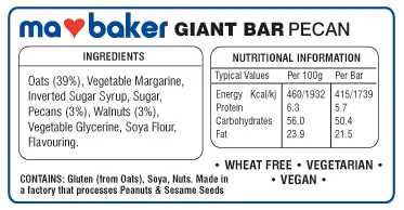 Ma Baker Pecan Flapjack Giant Bar 90g