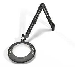 OC White 62300-4-CM Green-Lite&trade; LED Magnifier with 7.5" Round, 4 Diopter Lens & Screw Base, Charcoal