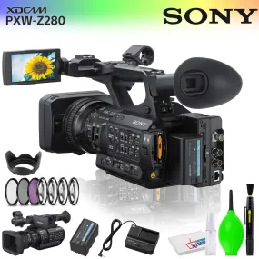 Sony PXW-Z280 4K 3-CMOS 1/2" Sensor XDCAM Camcorder Accessory Bundle with Filter and Cleaning Kit