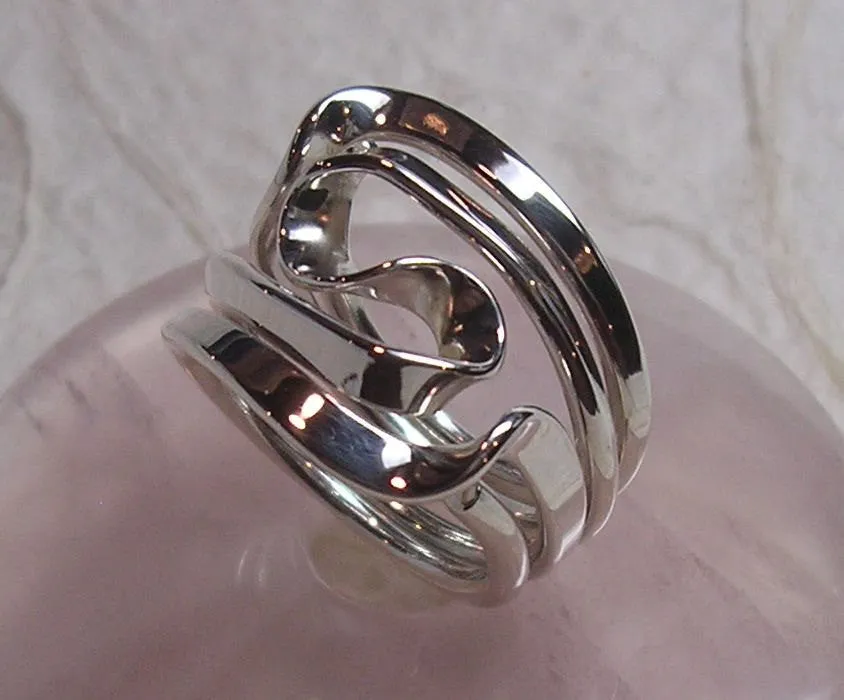 Sterling Silver Four Turn Vortex Energy Ring™.