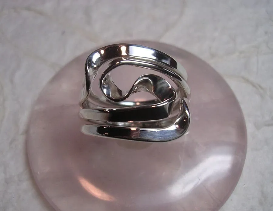 Sterling Silver Four Turn Vortex Energy Ring™.