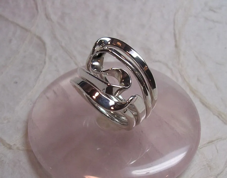 Sterling Silver Four Turn Vortex Energy Ring™.