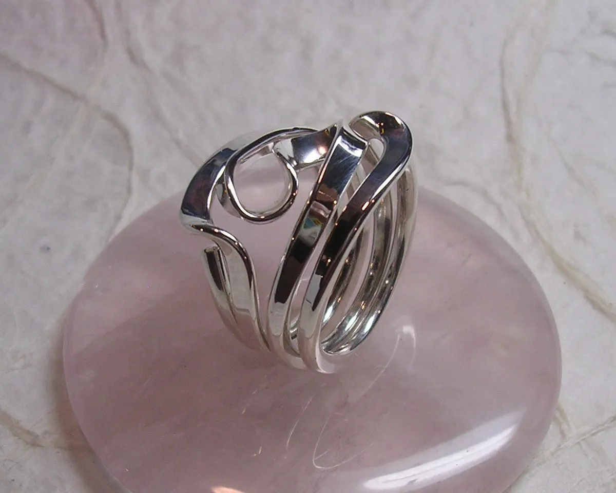 Sterling Silver Four Turn Vortex Energy Ring™.