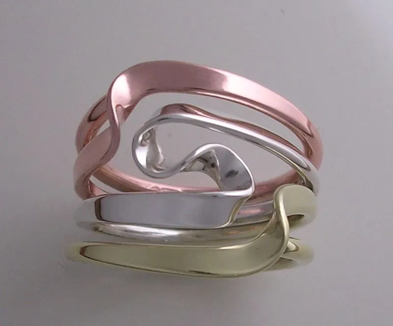Tesla Inspired Tri-Metal Energy Ring™. Silver, Copper, Brass.