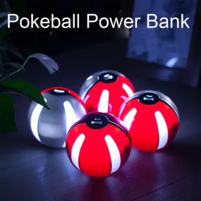 Universal Luxury 10000mAh Pokeball Powerbank For Pokemo Go Toy Cosplay Games Ball Power Bank Portable Charger With LED Light