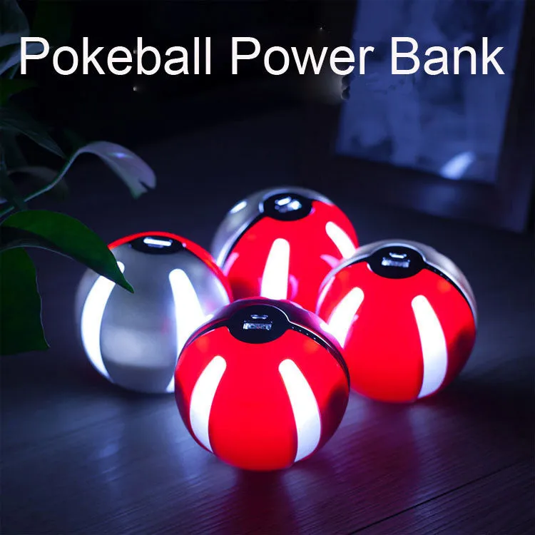 Universal Luxury 10000mAh Pokeball Powerbank For Pokemo Go Toy Cosplay Games Ball Power Bank Portable Charger With LED Light